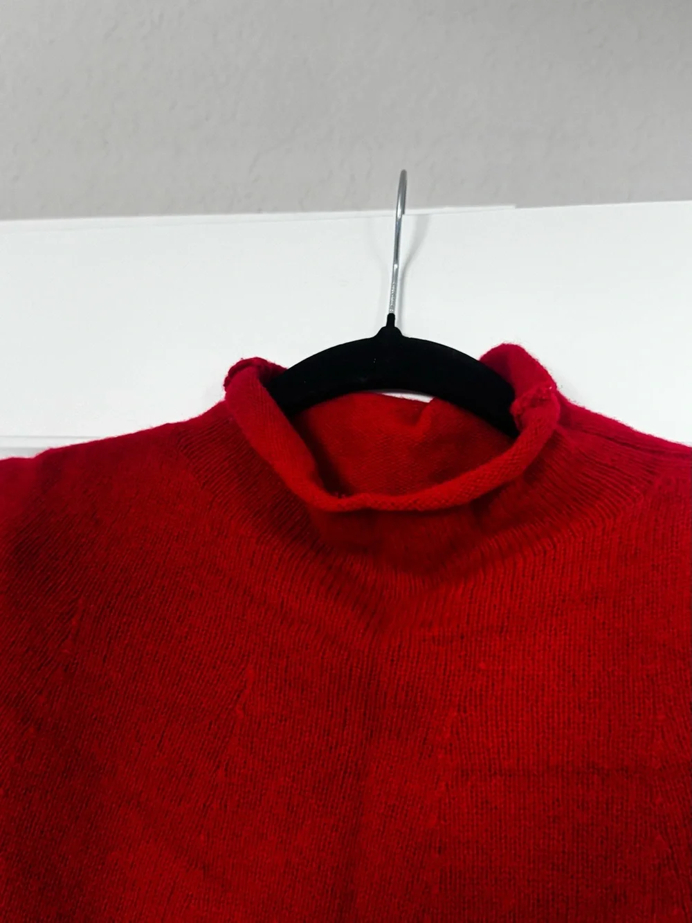 Women's Red Cape Sweater with Turtleneck